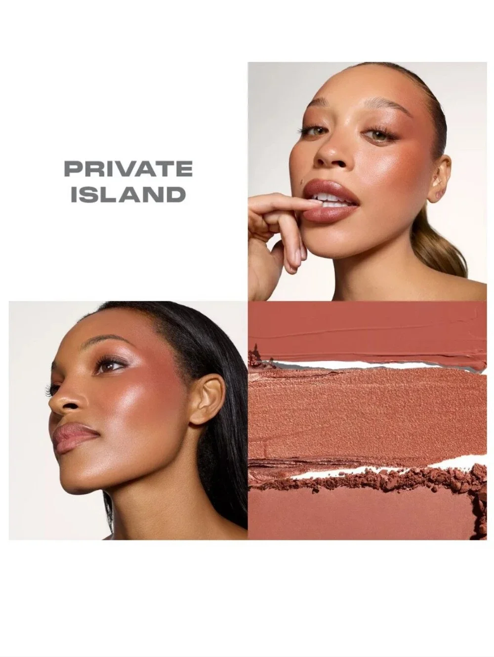 Morphe Cheek Thrills Multi-Finish Face Trio Shade: Private Island (warm mocha)
